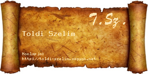 Toldi Szelim névjegykártya